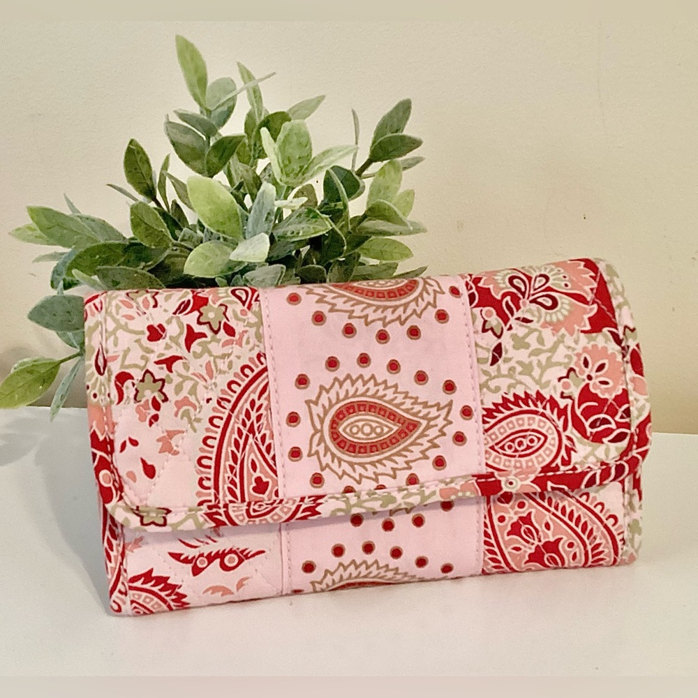 Lemon Hill Elegant Paisley Pink and Red Wallet